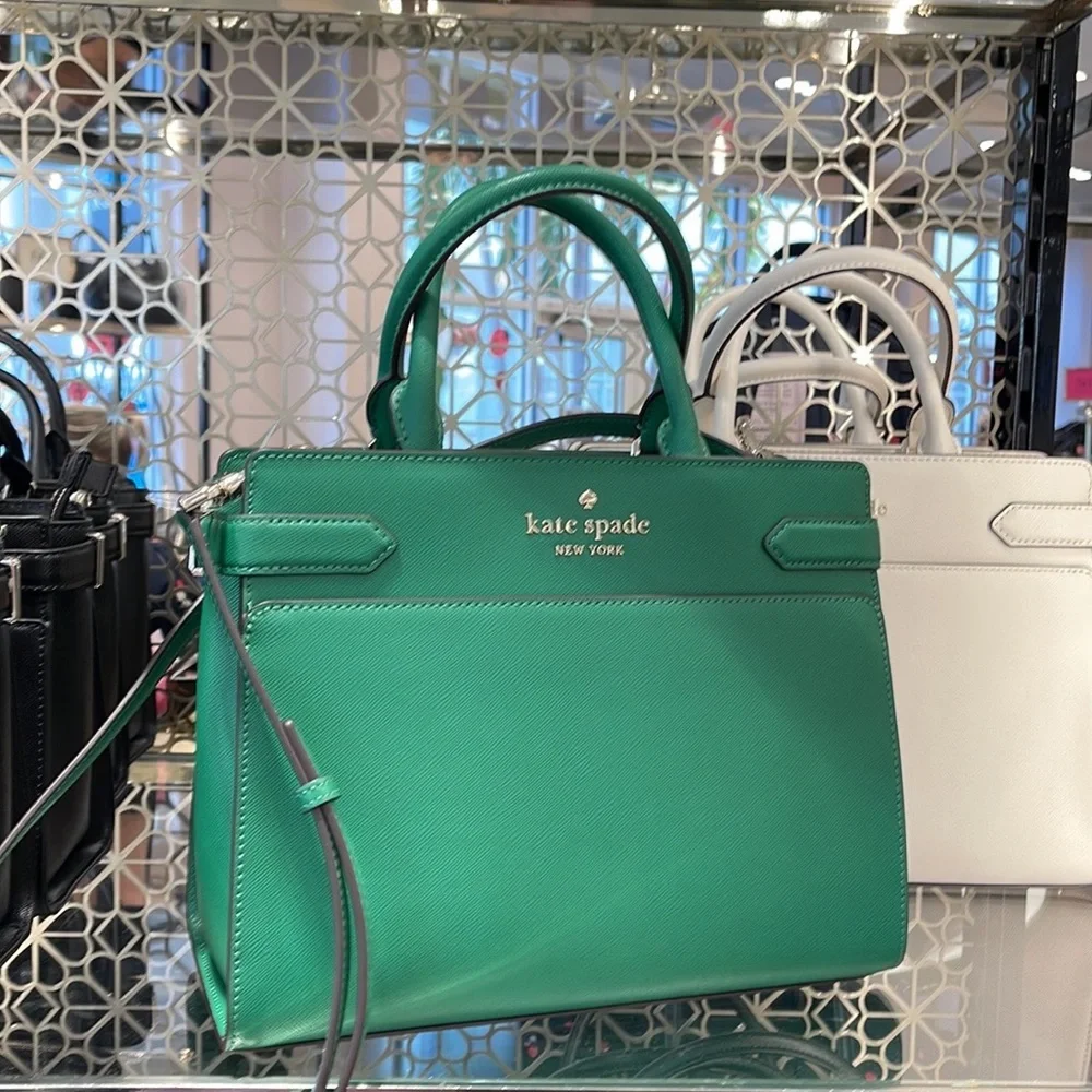 Kate Spade staci medium satchel
COLOR: Green Bean - Picture 5 of 16
